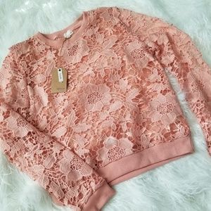 Listicle Lace Long Sleeve Top Shirt